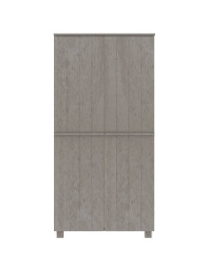 Armadio HAMAR Grigio Chiaro 89x50x180 cm Legno Massello di Pino 2