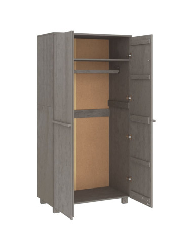 Armadio HAMAR Grigio Chiaro 89x50x180 cm Legno Massello di Pino