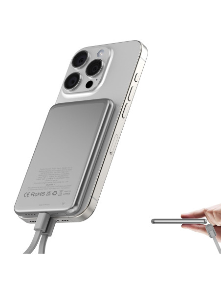 POWER BANK PER SMARTPHONE ONYX MS1-5K 5000MAH MAGSAFE ARGENTO