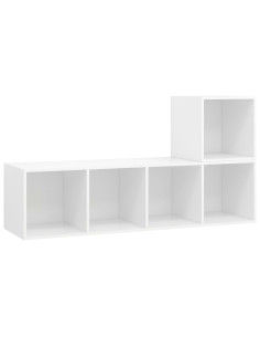 Set Mobile TV 2 pz Bianco in Truciolato