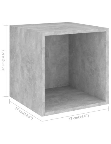 Set Porta TV 2 pz Grigio Cemento in Truciolato