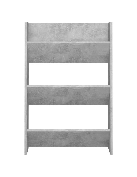 Scarpiera a Muro Grigio Cemento 60x18x90cm in Legno Multistrato