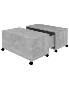Tavolino da Salotto Grigio Cemento 75x75x38cm Legno Multistrato