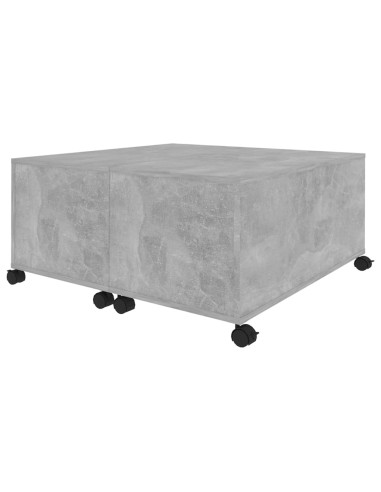 Tavolino da Salotto Grigio Cemento 75x75x38cm Legno Multistrato