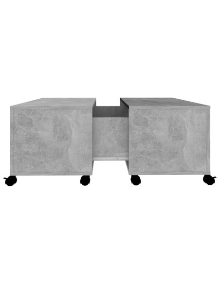 Tavolino da Salotto Grigio Cemento 75x75x38cm Legno Multistrato