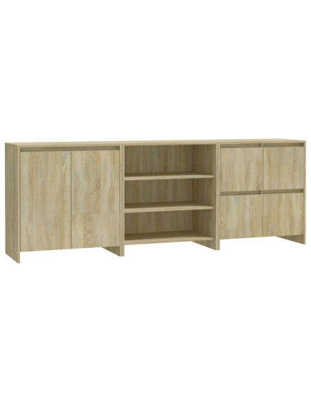 Credenze 3 pz Rovere Sonoma in Legno Multistrato