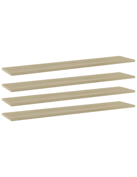 Ripiani per Libreria 4pz Rovere Sonoma 100x20x1,5cm Multistrato