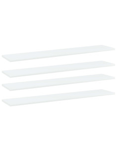 Ripiani per Libreria 4pz Bianchi 100x20x1,5cm Legno Multistrato