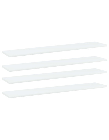 Ripiani per Libreria 4pz Bianchi 100x20x1,5cm Legno Multistrato