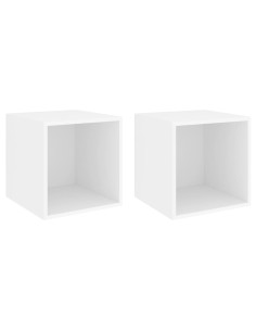 Mobili a Muro 2pz Bianchi 37x37x37 cm in Legno Multistrato