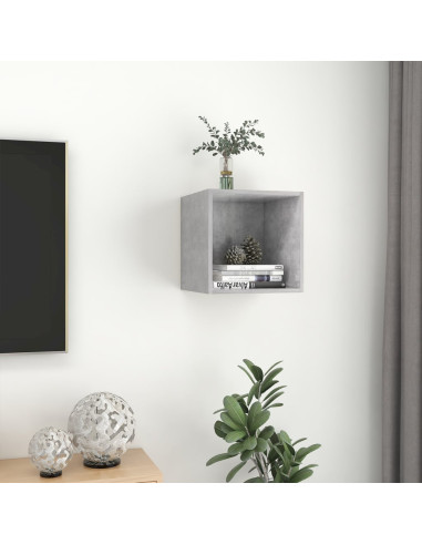 Mobile a Muro Grigio Cemento 37x37x37 cm in Legno Multistrato