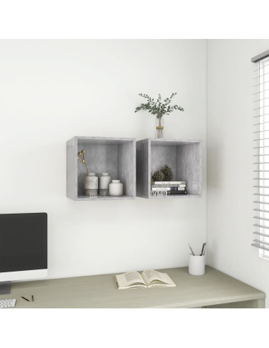 Mobile a Muro Grigio Cemento 37x37x37 cm in Legno Multistrato