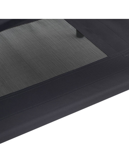 Letto Rialzato per Cani con Copertura Rimovibile Nero XL Acciaio