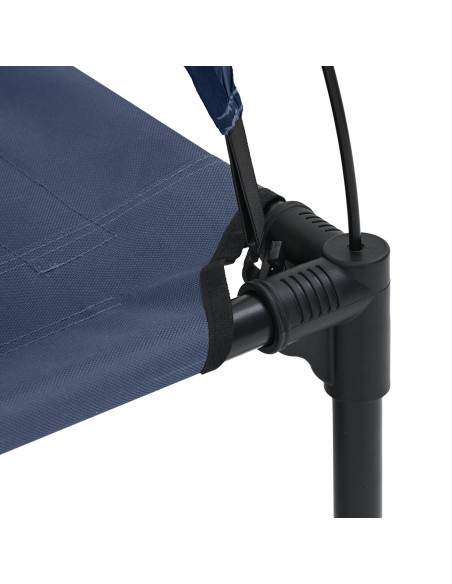 letto rialzato per cani con tettuccio rimovibile blu navy XL in acciaio