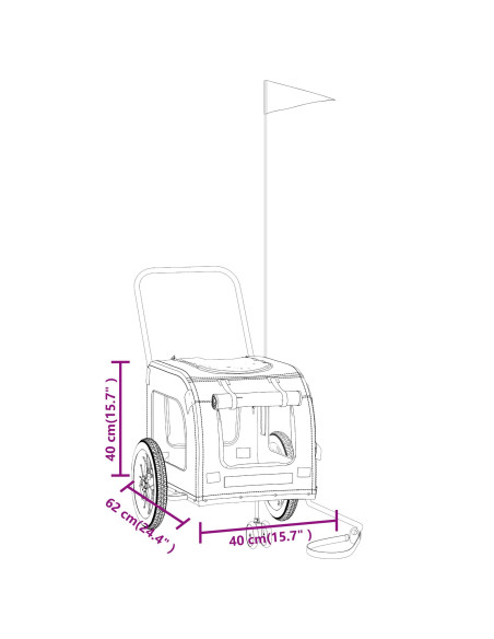 Rimorchio per bicicletta per animali domestici Nero
