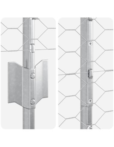 Recinzione con Posto Argento 1,2 x 10 m Acciaio