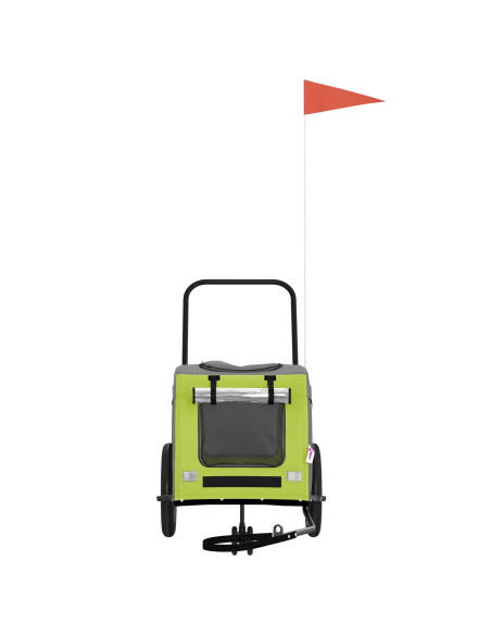 Rimorchio per bicicletta per animali domestici Verde e grigio