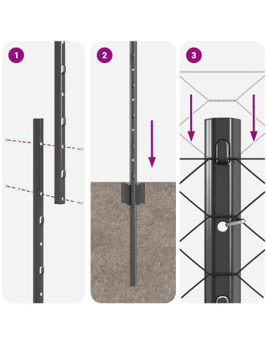 Recinzione con Posto Grigio 1,5 x 100 m Acciaio