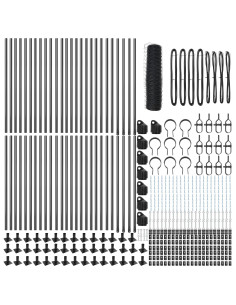 Palo della recinzione Grigio 100 x 1 m (maglie da 50 mm) 2