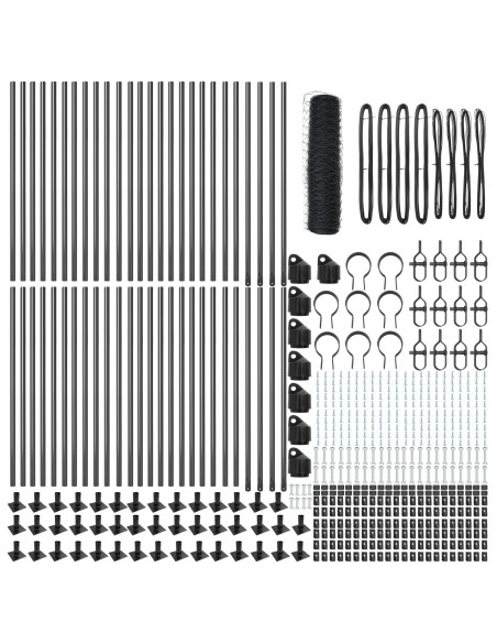 Palo della recinzione Grigio 100 x 1 m (maglie da 50 mm)