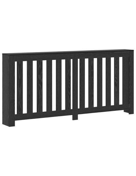 Copertura Radiatore Rovere Nero 175x20x82 cm Legno Ingegnerizzato