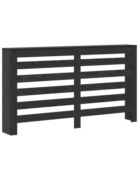 Coprente Radiatore Nero Rovere 149x20x82 cm Legno Ingenerizzato