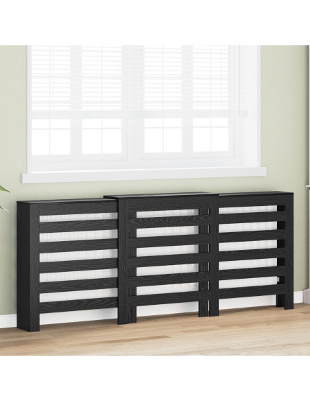 Copertura per radiatori Rovere Nero 205 x 21,5 x 83,5 cm