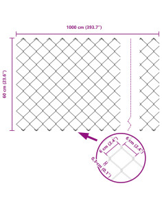 Recinzione a rete metallica Verde 10 x 0,6 m Acciaio