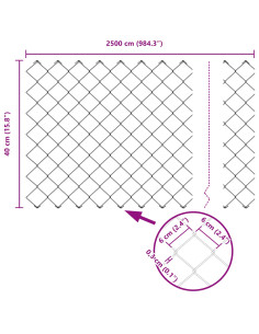 Recinzione a rete metallica Verde 25 x 0,4 m Acciaio 2