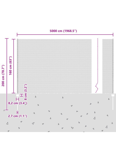 Recinzione con Posto Verde 1,6 x 50 m Acciaio e PVC