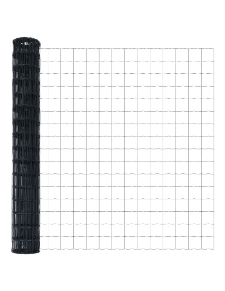 Recinzione Euro Grigio 1,6 x 10 m Ferro rivestito in PVC
