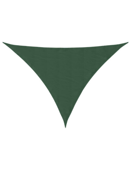 Parasole a Vela Oxford Triangolare 4x4x5,8 m Verde Scuro