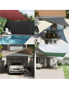 Parasole a Vela Oxford Triangolare 3x4x5 m Grigio Talpa 2