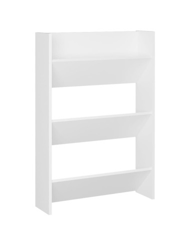 Scarpiere a Muro 2pz Bianche 60x18x90 cm in Legno Multistrato