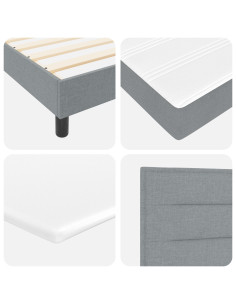 Letto a molle con materasso Grigio chiaro 100 x 200 cm Tessuto