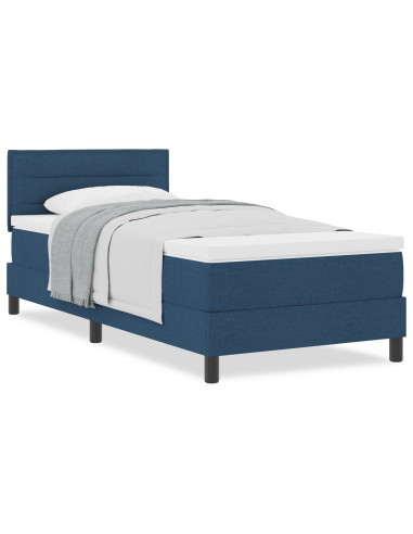 Letto a molle con materasso Blu 100 x 200 cm Tessuto