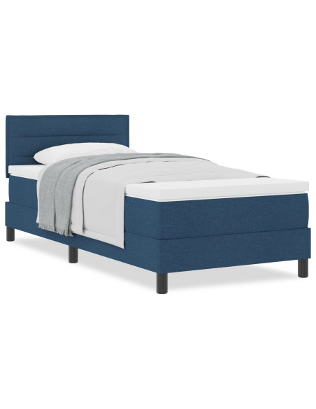 Letto a molle blu 100x200 cm tessuto