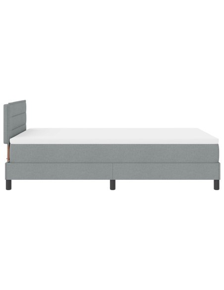 Letto Box Spring con Materasso Grigio Chiaro 120x190 cm Tessuto