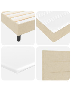 Letto a molle con materasso Crema 120 x 190 cm Tessuto