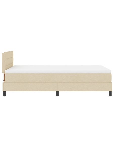 Letto con rete a molla e materasso crema 120x200 cm tessuto
