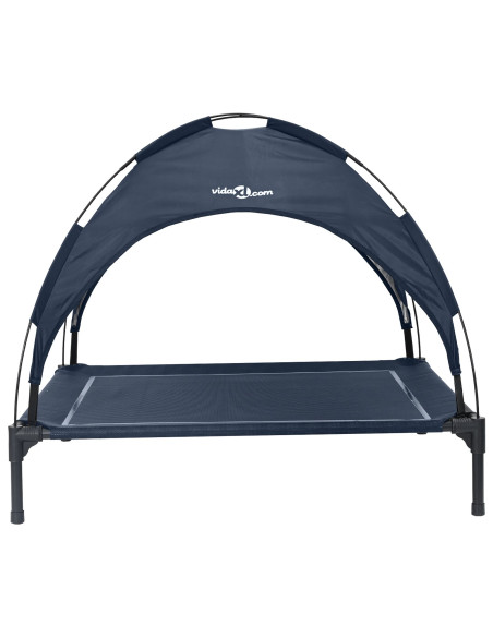 Letto rialzato per cani con tetto removibile blu navy L acciaio