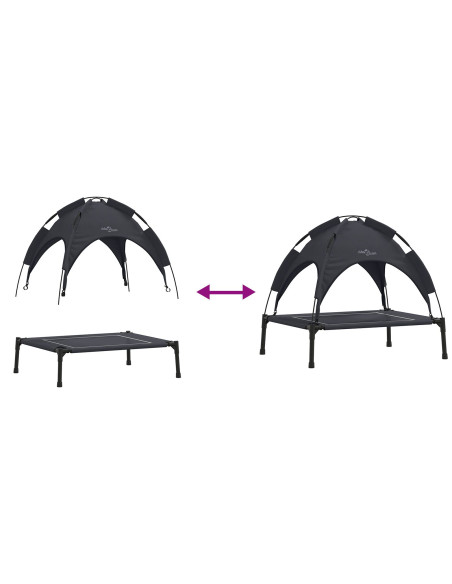 Letto per Cani Nero 63 x 49,5 x 60 cm Acciaio