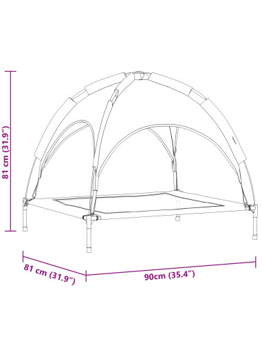 Letto per Cani Marrone 90 x 81 x 80,5 cm Acciaio