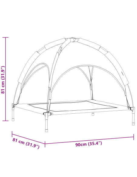 Letto per Cani Marrone 90 x 81 x 80,5 cm Acciaio