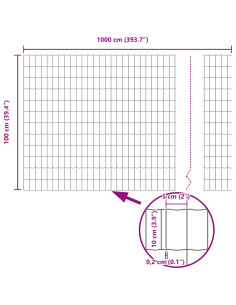 Recinzione Euro Verde 1 x 10 m Ferro rivestito in PVC