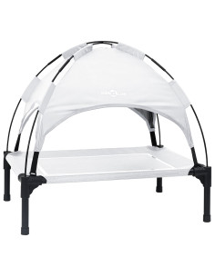 Letto per Cani Grigio Argento 63 x 49,5 x 60 cm Acciaio