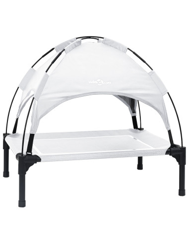 Letto per Cani Grigio Argento 63 x 49,5 x 60 cm Acciaio