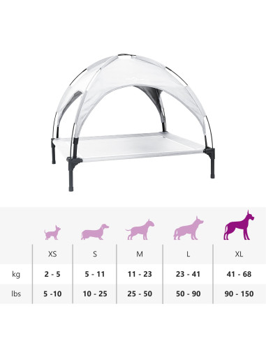 Letto per Cani Grigio Argento 104 x 86 x 84,5 cm Acciaio