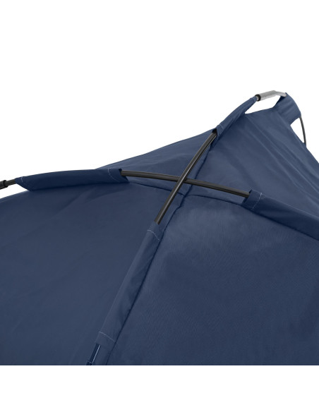 Letto rialzato per cani con tetto removibile blu navy in acciaio