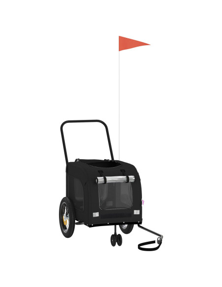 Passeggino per Animali Neri Nero Metallo, Tessuto 124 x 53 x 53 cm